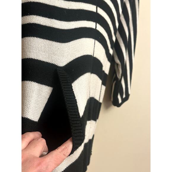 LOFT Black & White Striped Lightweight Sweater - Picture 4 of 5